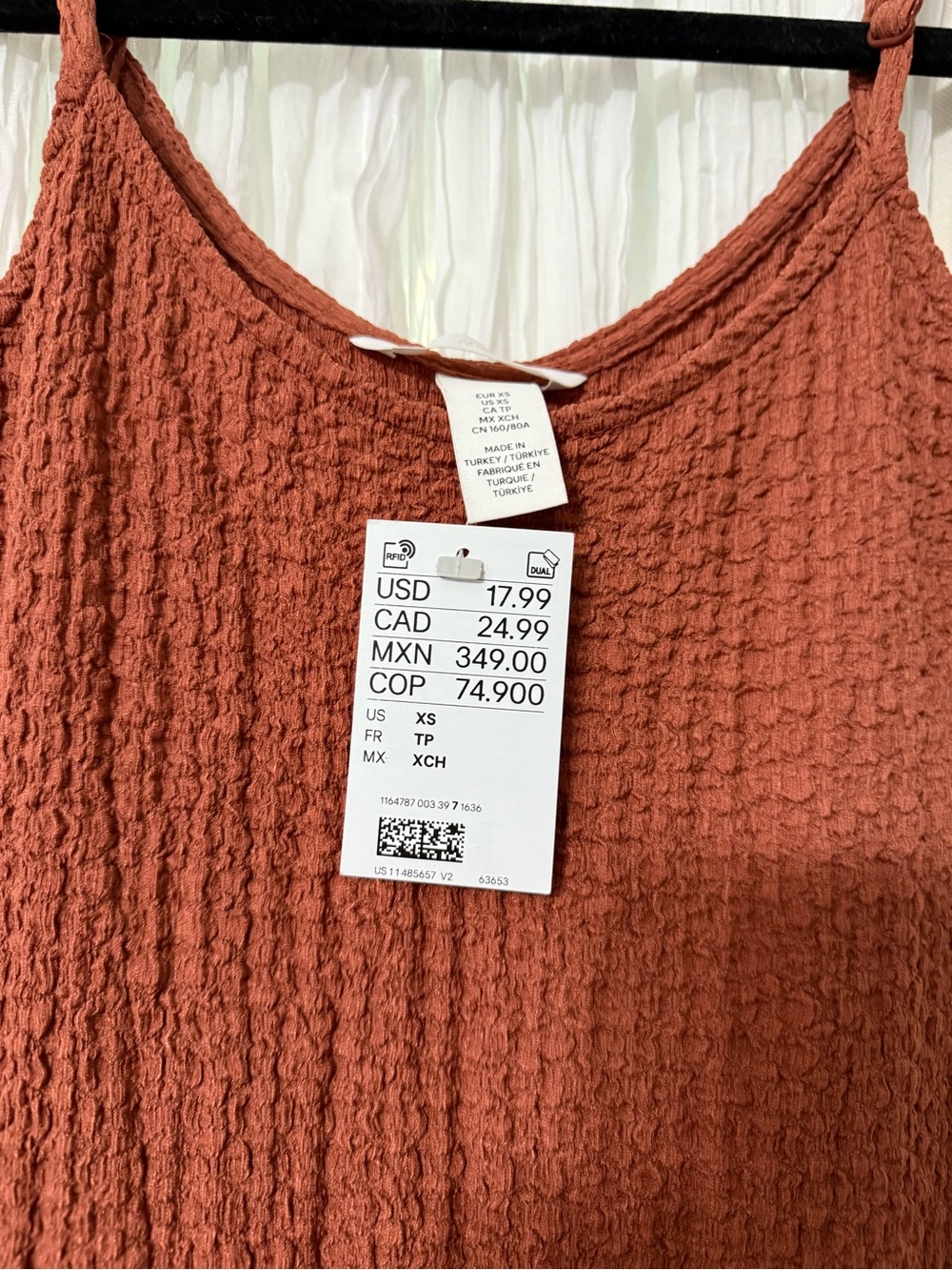 H&M Rust Ribbed Midi Slip Dress - Picture 2 of 2